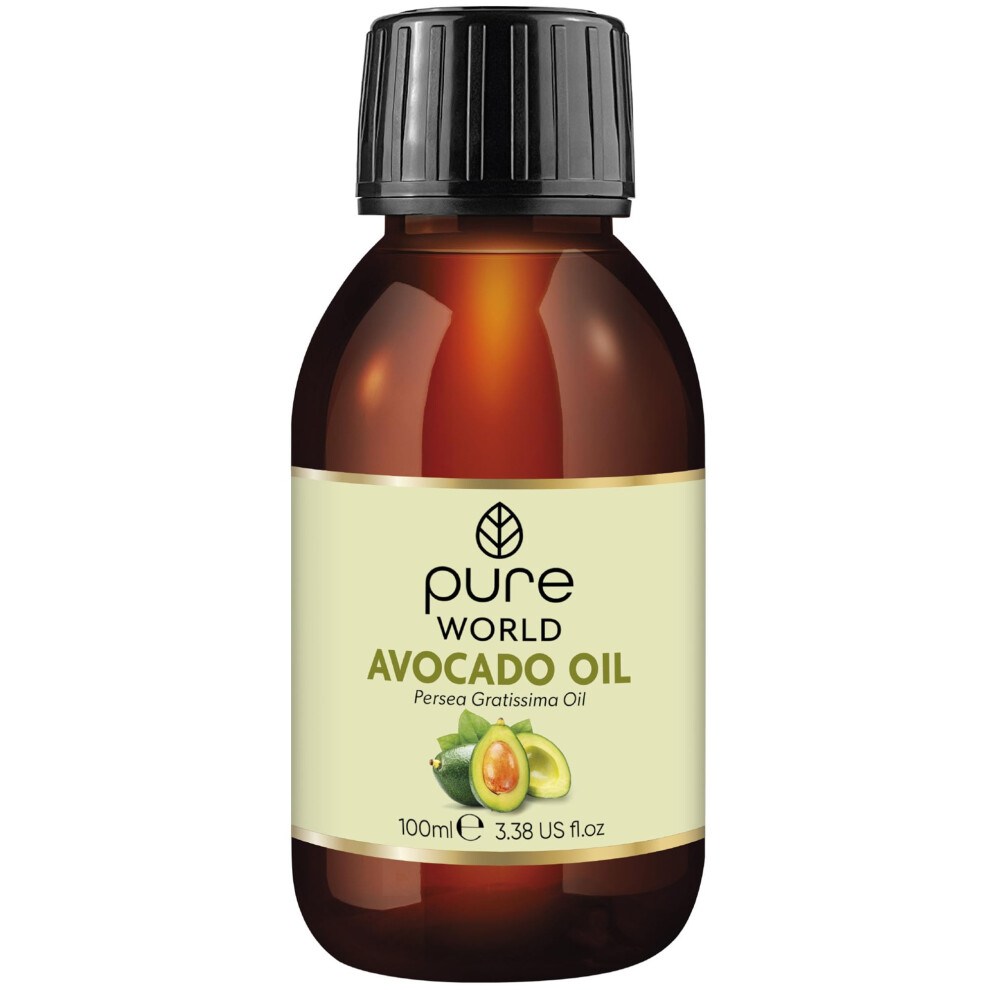 Pure World Avocado Oil 100Ml 100% Pure And Natural Cold Pressed Premium Quality Avocado Oil Skin, Edible