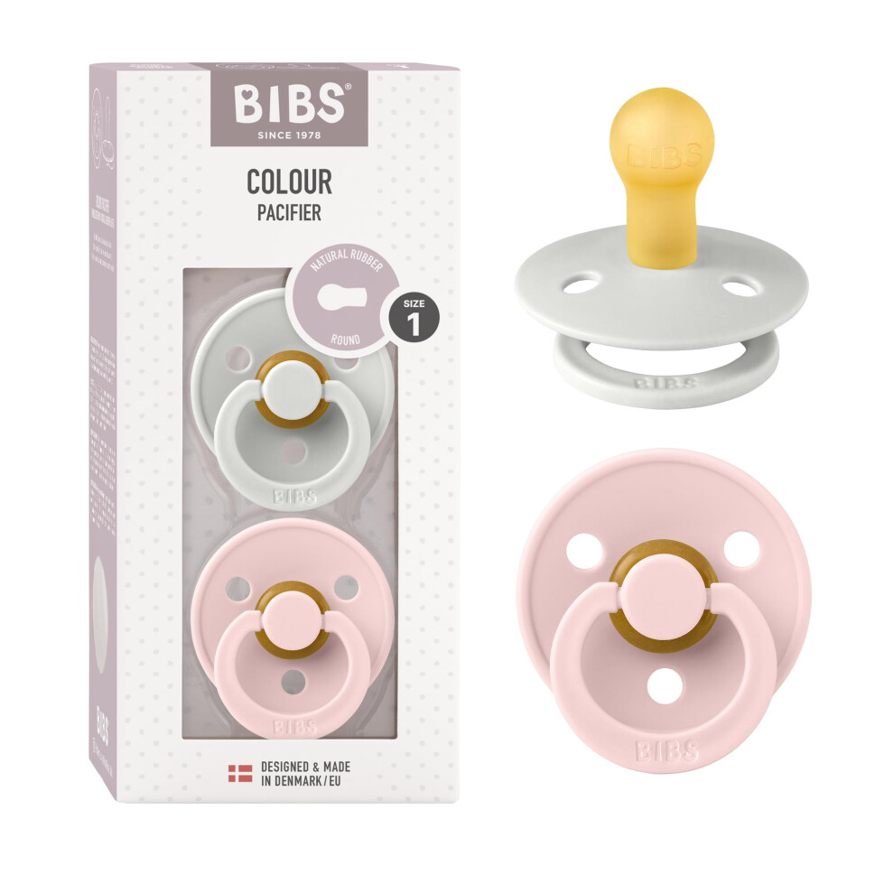 Bibs Colour Natural Rubber Size 1: 0+ Months Dummy Haze / Blossom 2 Pc - Image 2