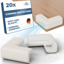Hoffenbach 20x Baby Corner Protectors - Soft Foam Edge Guard for Kids - Self-Adhesive Bumpers for Child Safety, Furniture, Desks, Tables