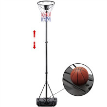 Freestanding Netball Post 245.5-305 cm Height Adjustable Portable w/ Wheels