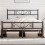 5ft King Size Iron Platform Bed with Scroll Design Headboard and Footboard Black 1