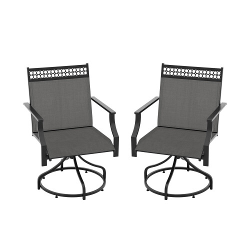 Snurrstolar för uteplats, set om 2, snabbtorkande, grå 1