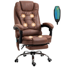 Vinsetto Ergonomic Heated 6 Points Vibration Massage Office Chair, Brown