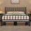 4ft6 Double Metal Bed Frame w/ Headboard&Footboard Solid Slatted Bedstead Black 1