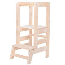 SPRINGOS Montessori Learning and Observation Tower for Kids, Kitchen Helper, Made in EU - Natural Wood