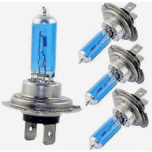 10 x Lampaí Ceannlampa Éifeacht Xenón Bán H7 100W 8500K, Lampaí Athsholáthair Gluaisteáin 12V, Pacáiste Saoil Fhada