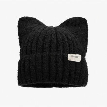 Damesmuts met kattenoren voor herfst en winter, warme gebreide muts met oorbescherming, zacht en lief stijlmodel