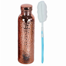 Bottiglia d’acqua in acciaio inox effetto rame martellato da 800 ml, ermetica, adatta per frigorifero, uso in ufficio, palestra e casa