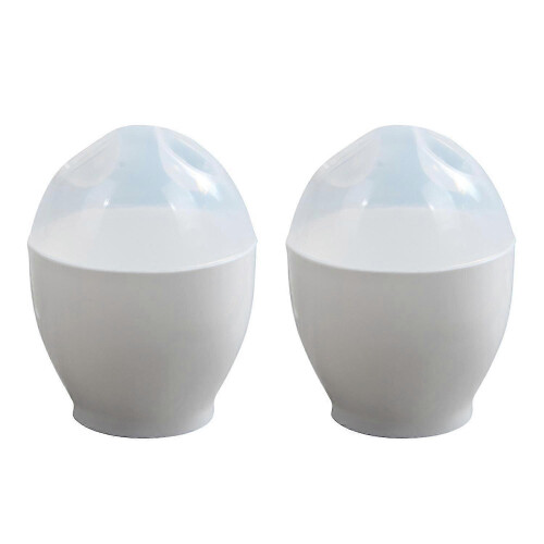 2Pcs Reusable Egg-shaped Microwave Heat Resistant Egg Cooking Cup