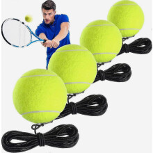 4er-Set Tennis-Trainingsbälle mit Schnur, Selbsttrainingsgerät für Tennis, Trainingsausrüstung für Übungen und Technikverbesserung