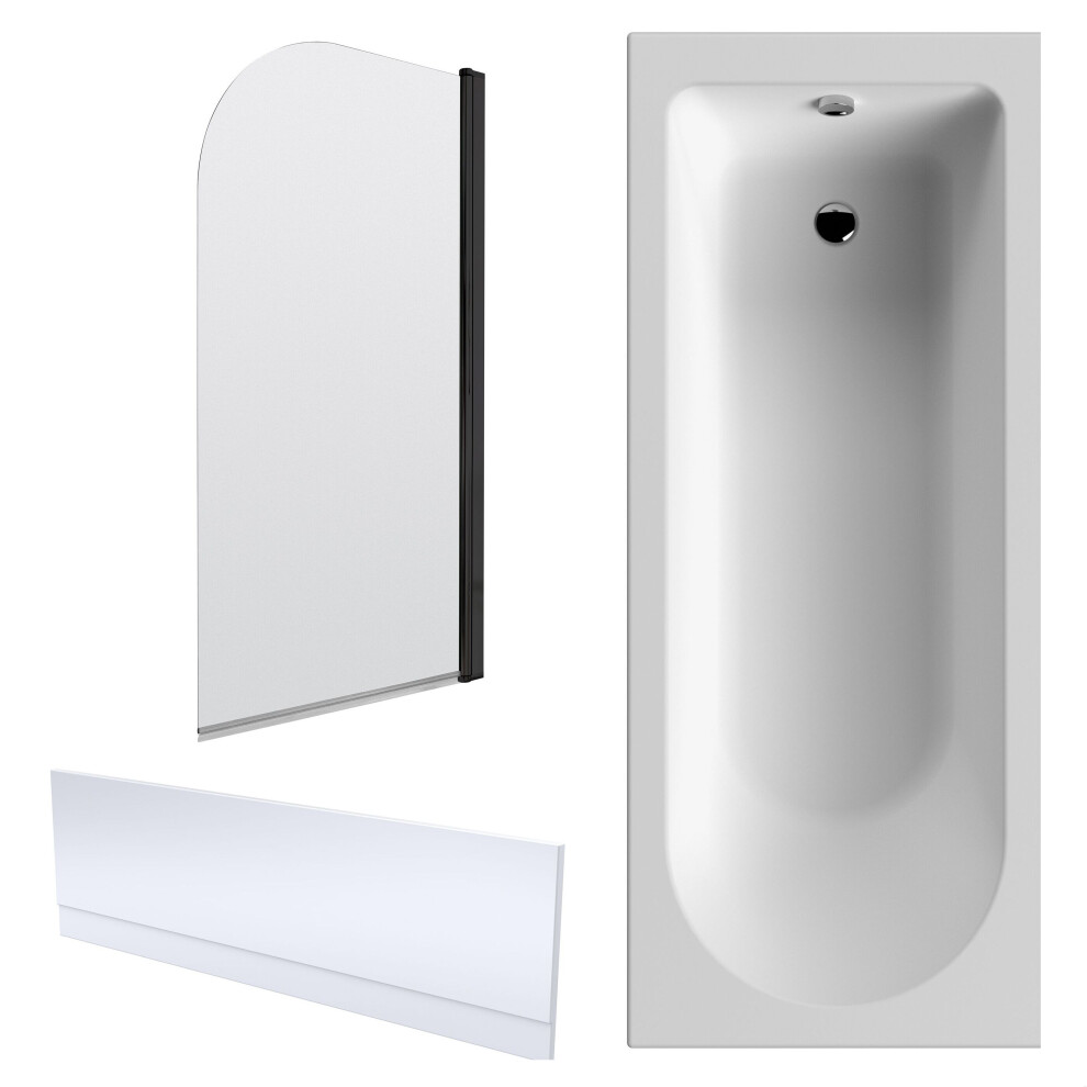 Balterley Unisex White Round 1700X750 Shower Bath Set - Panel & Round Screen &Fixings In - Image 2