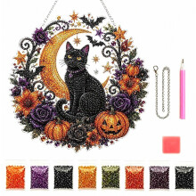 Adorno acrílico de Halloween para manualidades, 25 x 25 cm, decoración festiva colgante para hogar, fiestas y exhibición de temporada