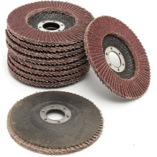 Lot de 10 disques à lamelles de 115 mm, grain 60, pour ponçage et polissage, compatibles avec les meuleuses d'angle.