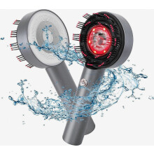 Scalp Massage Brush, 3 in 1 Upgraded IPX7 Waterproof, Red and Blue Light, Electric Scalp Comb, Hair Oil Applicator, 3 Massage Modes
