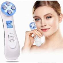 Ultrasonic Beauty Device, 6 Skin Care Modes with LED Light, Anti-Wrinkle, Anti-Aging, Acne Treatment, Skin Tightening, Rejuvenation and Cl