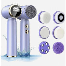 Rotating Facial Cleansing Brush with 6 Replacement Heads, Electric Face Brush for Daily Cleansing and Massage, Unisex Gift