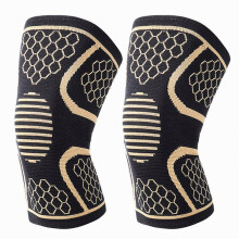 2 Pcs Anti-Slip Breathable Shock Absorption Protective Knee Brace Sleeves for Running Hiking Basketball Volleyball L