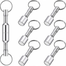 Magnetic Key Holder Set with 6 Pocket Keyrings and Secure Split Rings for Home and Office Use