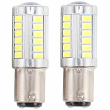 Ultra Bright 1157 LED Bulb with 33 SMD 5730 Chips for Brake and Turn Signal Lights, P21/5W BAY15D Replacement, White Light