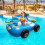 (Blue) Children's water spray swimming ring 1