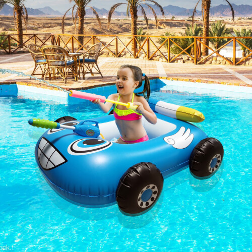 (Blue) Children's water spray swimming ring