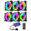 COOLMOON 3er-Pack 120-mm-PC-Gehäuselüfter, 6-Pin-RGB-Lüfter, leiser Computerradiator 1