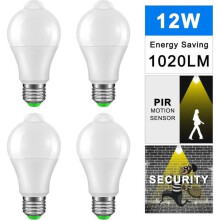 LED-lamp - LEMONBEST - E27 - 12W - 3000K - Lichtsensor en PIR