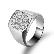 De ringen met de zegels van de zeven aartsengelen, beschermingsamulet, zegel van Salomo, Kabbalah, heren- en damesring van ge