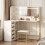 Homcom HOMCOM Dressing Table with LED Mirror and Stool, Drawers, Vanity Desk, White 2