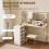 Homcom HOMCOM Dressing Table with LED Mirror and Stool, Drawers, Vanity Desk, White 5