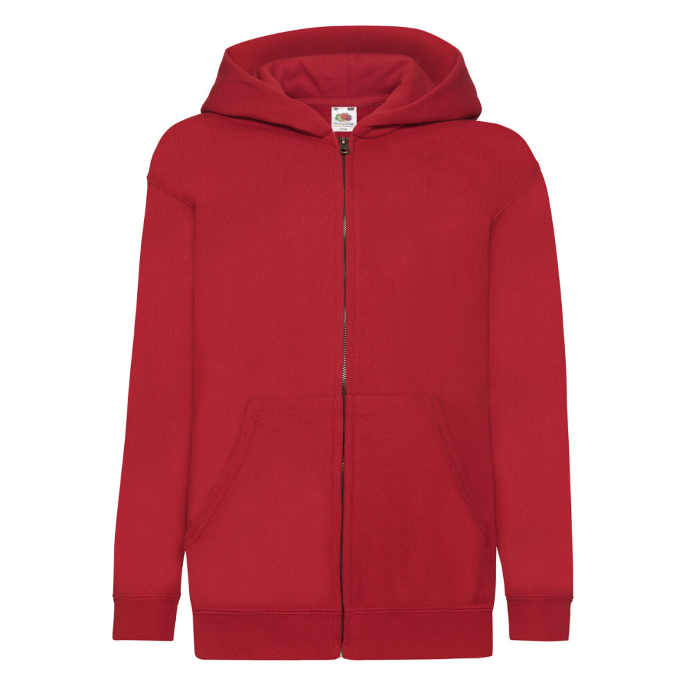Fruit Of The Loom (12-13, Red) Childrens/Kids Unisex Hooded Sweatshirt Jacket