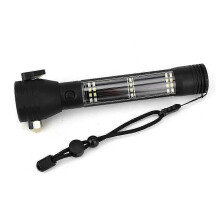 Lampe torche 10 en 1 rechargeable USB, alimentée à l'énergie solaire, brise-vitre, tactique pour voiture, LED 25-26