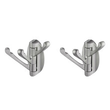 2x Wandmontierter, klappbarer Handtuchhaken aus massivem Metall mit Schwenkarm