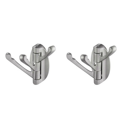 2X Solid Metal Foldable Swivel Towel Hook Wall Mounted Triple Hook Coat Hanger Swing Arm