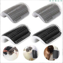 4-teiliges Katzenpflege-Set mit Katzenminzebeutel und Eckmassagekamm für Katzen und Hunde (2 Stück, Schwarz, 2 Stück, Grau)