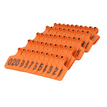 Thick Plastic Livestock Ear Tags 01-100 with Letters for Cattle Goat Pig Orange