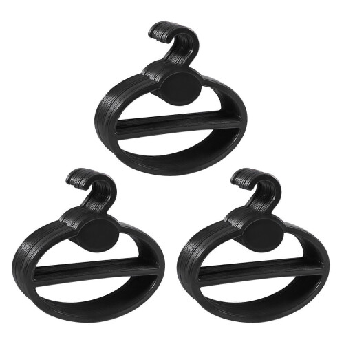 60x Porta sciarpe, scialli e cravatte ovali in plastica, organizer e appendiabiti, colore nero