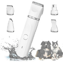Profesjonalna, cicha, bezprzewodowa, 4 w 1, wodoodporna maszynka do strzyżenia psów IPX7, trymer do zwierząt, USB, akumulator, CatAndO