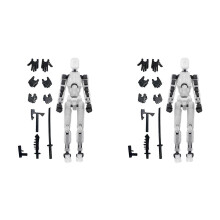 voll bewegliche, 3D-gedruckte Roboter-Actionfiguren, weiß, für Stop-Motion-Animationen