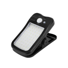 Luce solare a clip con sensore di movimento, ricarica USB, faretto di sicurezza per recinzioni e ringhiere, ideale per campeggio.