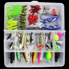 101-delige set vislokken, gemengde set met hard kunstaas, zacht kunstaas, poppers, crankbaits, vibrerende drijvende haken en