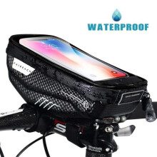 Bolsa para cuadro de bicicleta - CLOUDSEMI - Impermeable - Soporte para teléfono - Para smartphones de hasta 6,5 pulgadas