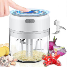Picadora eléctrica para ajo, cebolla, frutas y carne, con carga USB, capacidad de 250 ml.