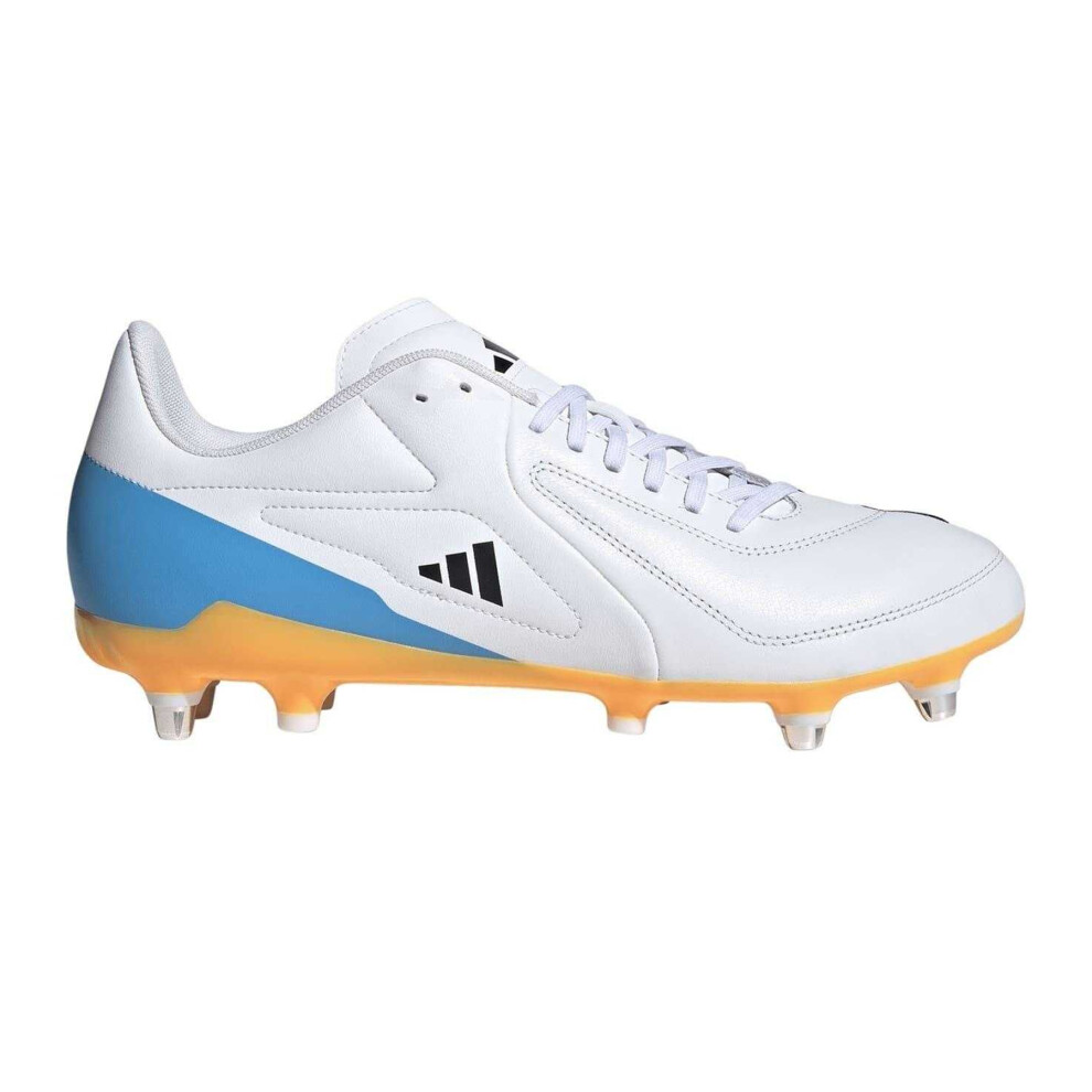 Adidas (11 Uk, White/Black/Blue) Mens Adizero Soft Ground Rugby Boots