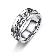 Silver Anti-stress Ring with Bottle Opener Function, 20.7 mm