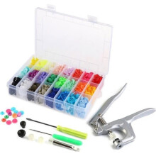 Professional Snap Fastener Pliers and Setting Kit, 360pcs T5 Aligner Poppers, Plastic Buttons