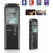 Registratore vocale digitale da 32 GB, registratore audio portatile con schermo LCD - T60 Nero