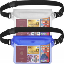 Set di 2 borse impermeabili trasparenti con borsa impermeabile regolabile, custodia per cellulare impermeabile IP68, marsupio