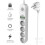 Surge protector power strip with 4 outlets + 4 USB Type E ports, 10A 2500W, 2m cable - White 1