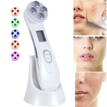 6 Ultrasonic LED Light Beauty Facial Massager with USB Rechargeable Anti-Wrinkle Anti-Aging